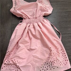 Pink Eyelet Kids Dress